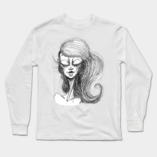 Sketch Of The Vampiress Long Sleeve T-Shirt